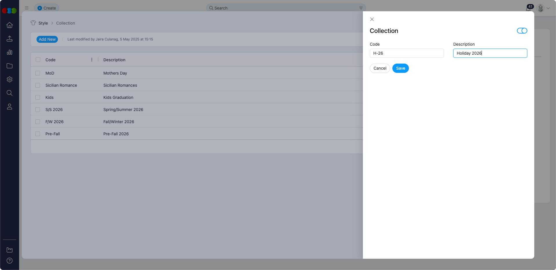 Add or Edit Collection