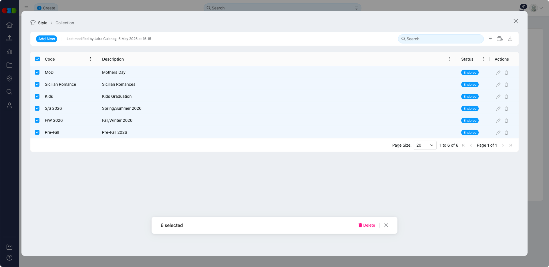 Bulk Delete Collection