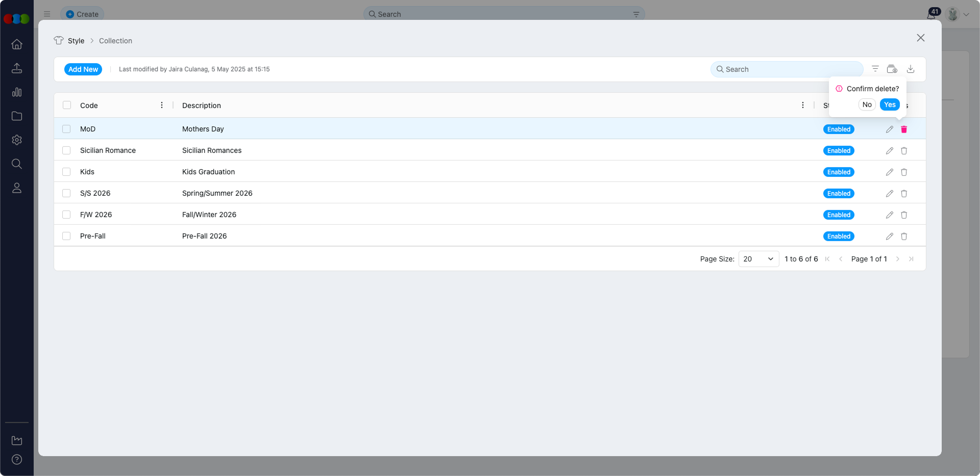 Single Delete Collection