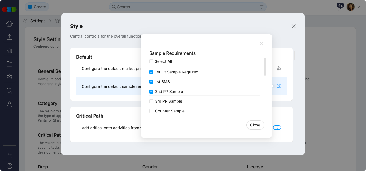 Default Sample Requirements