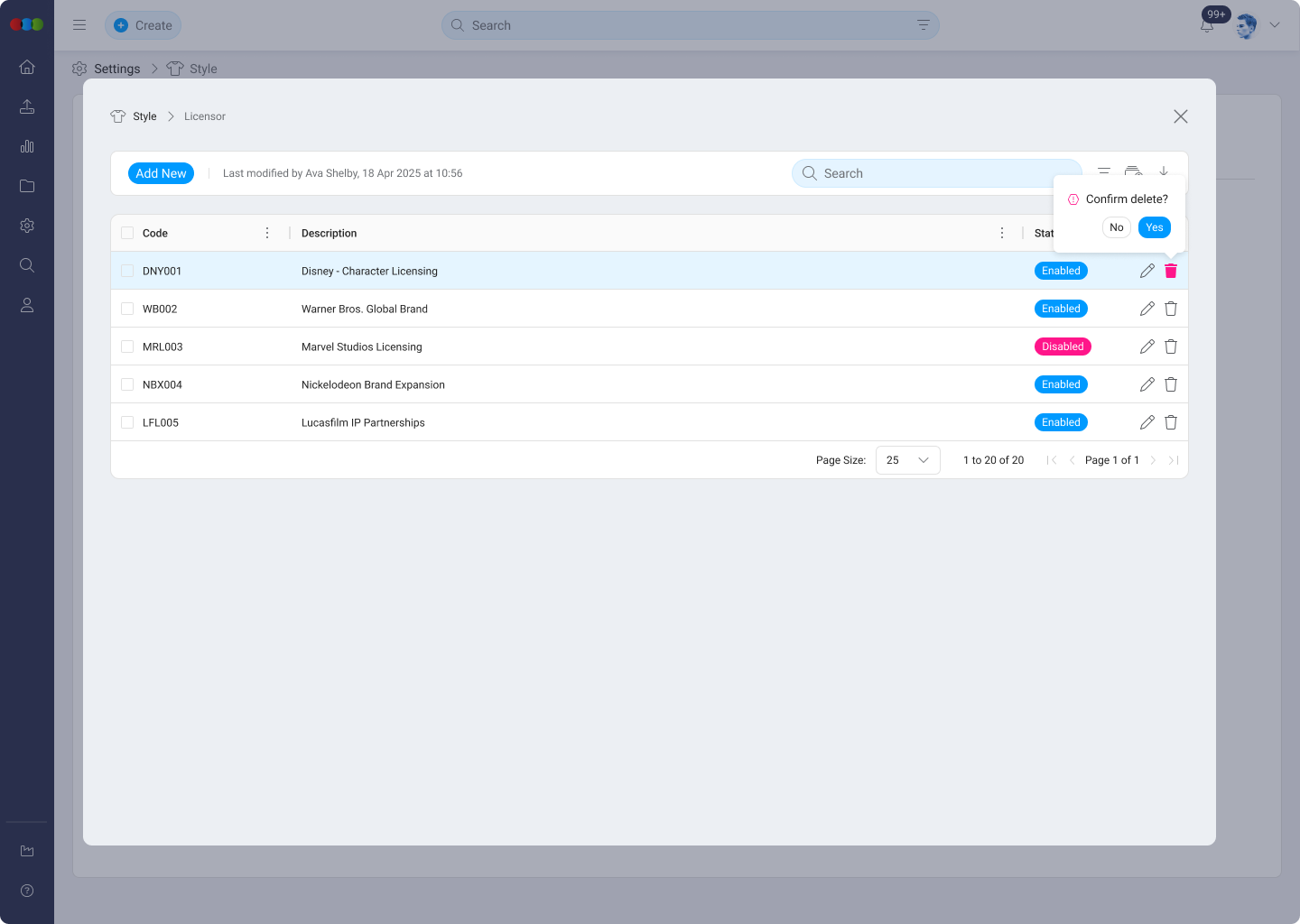 Single Delete Licensor