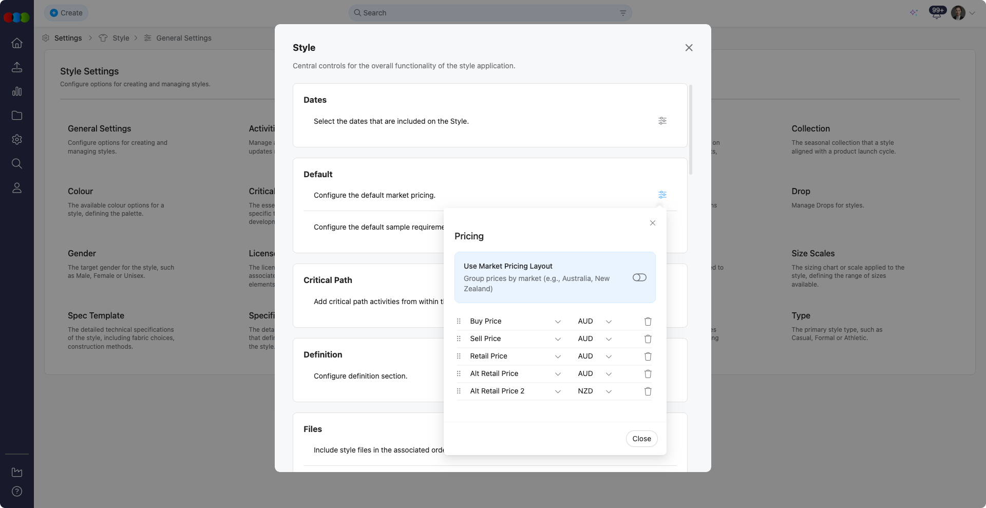 Default Pricing View