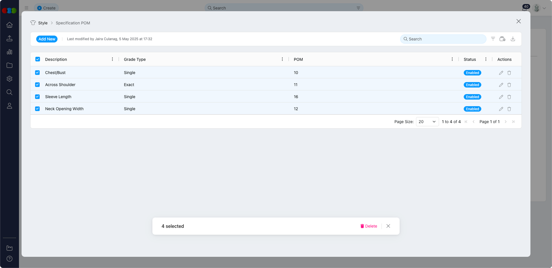 Bulk Delete Specification POM