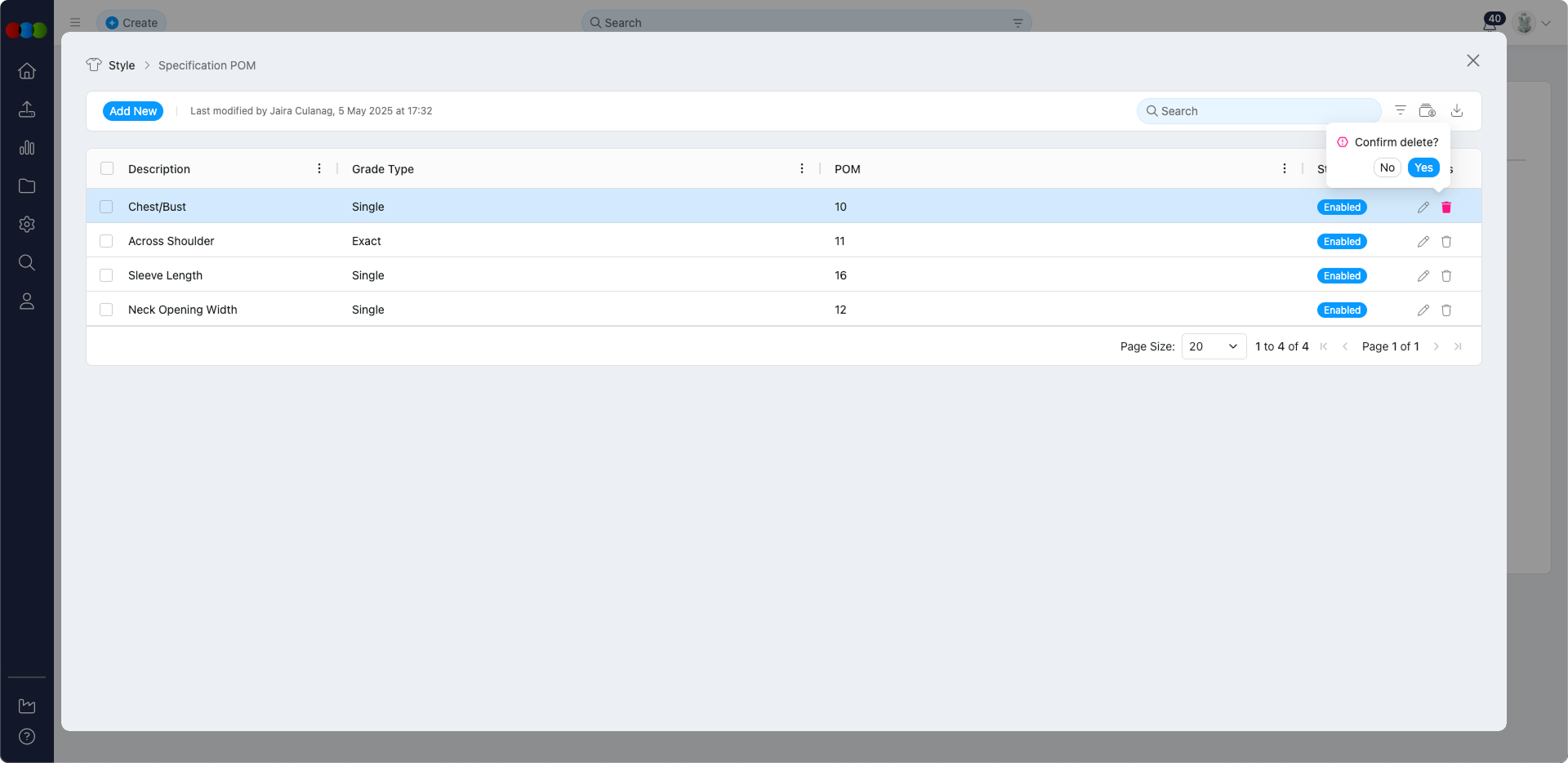 Single Delete Specification POM