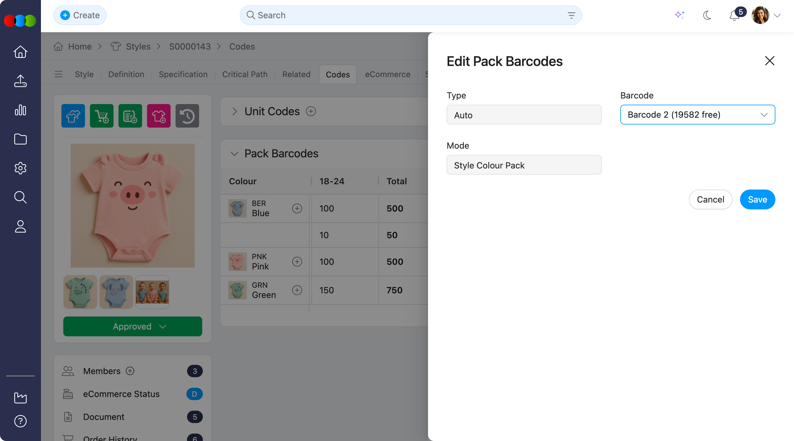 Edit Pack Barcodes