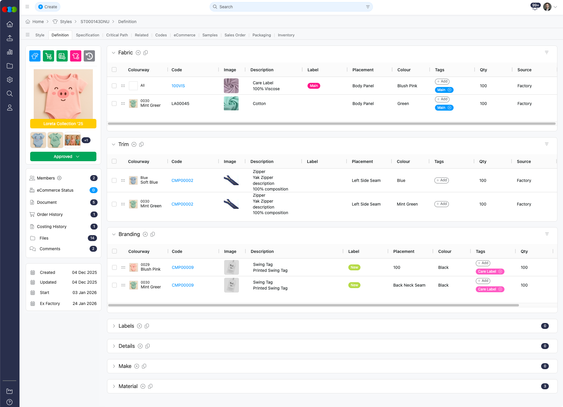 Style Definition View