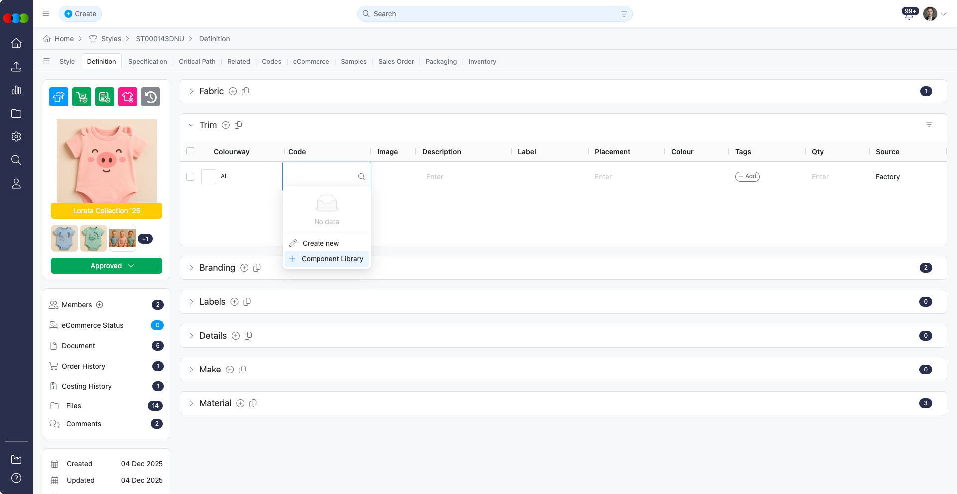 Add from Component Library