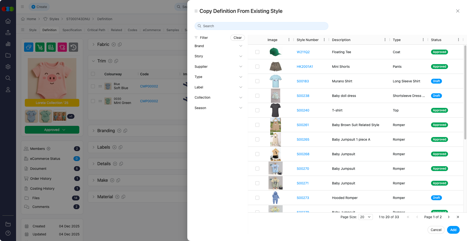 Copy definition from existing style
