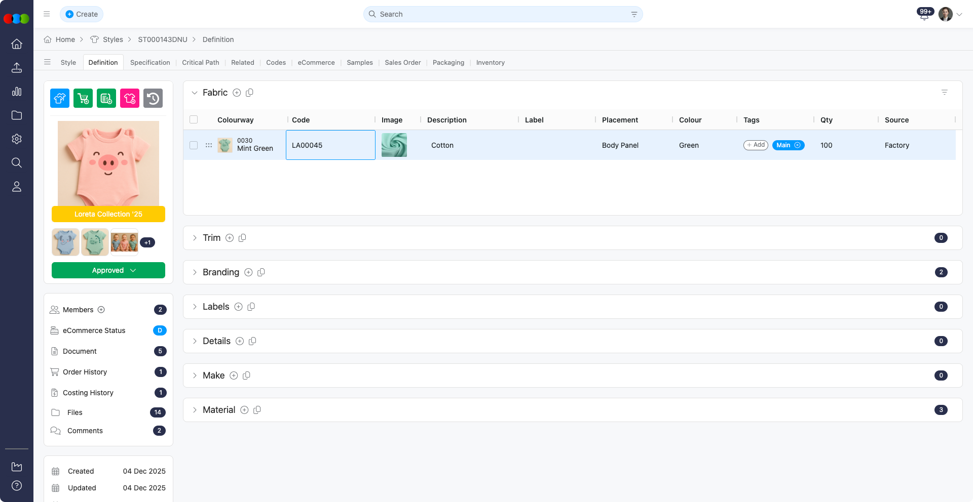 Manually added component