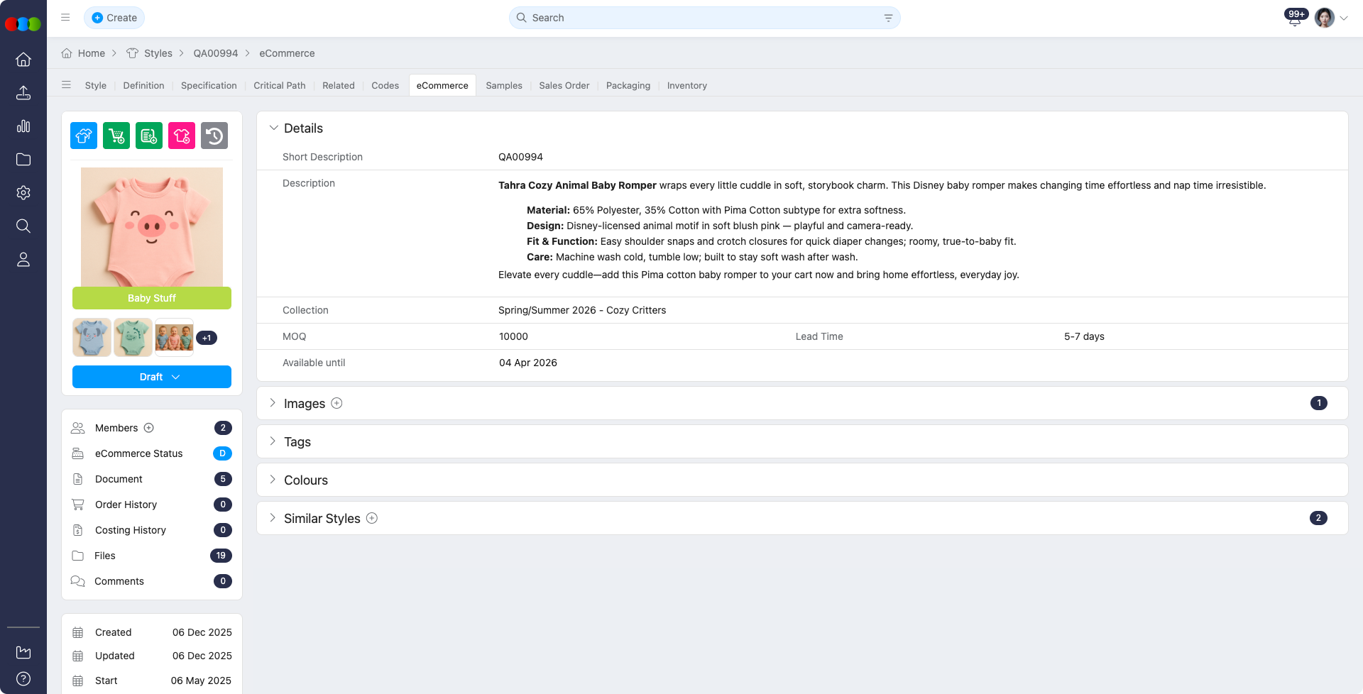 eCommerce Style Details