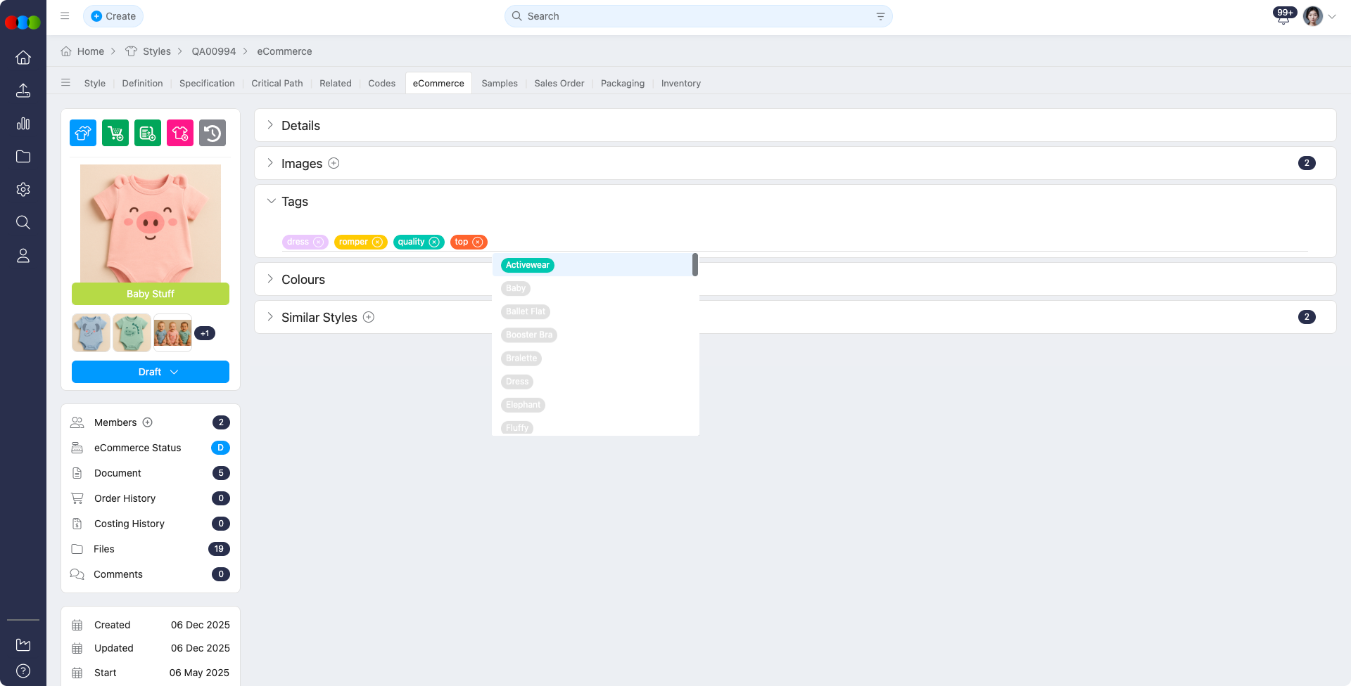 eCommerce Style Tags