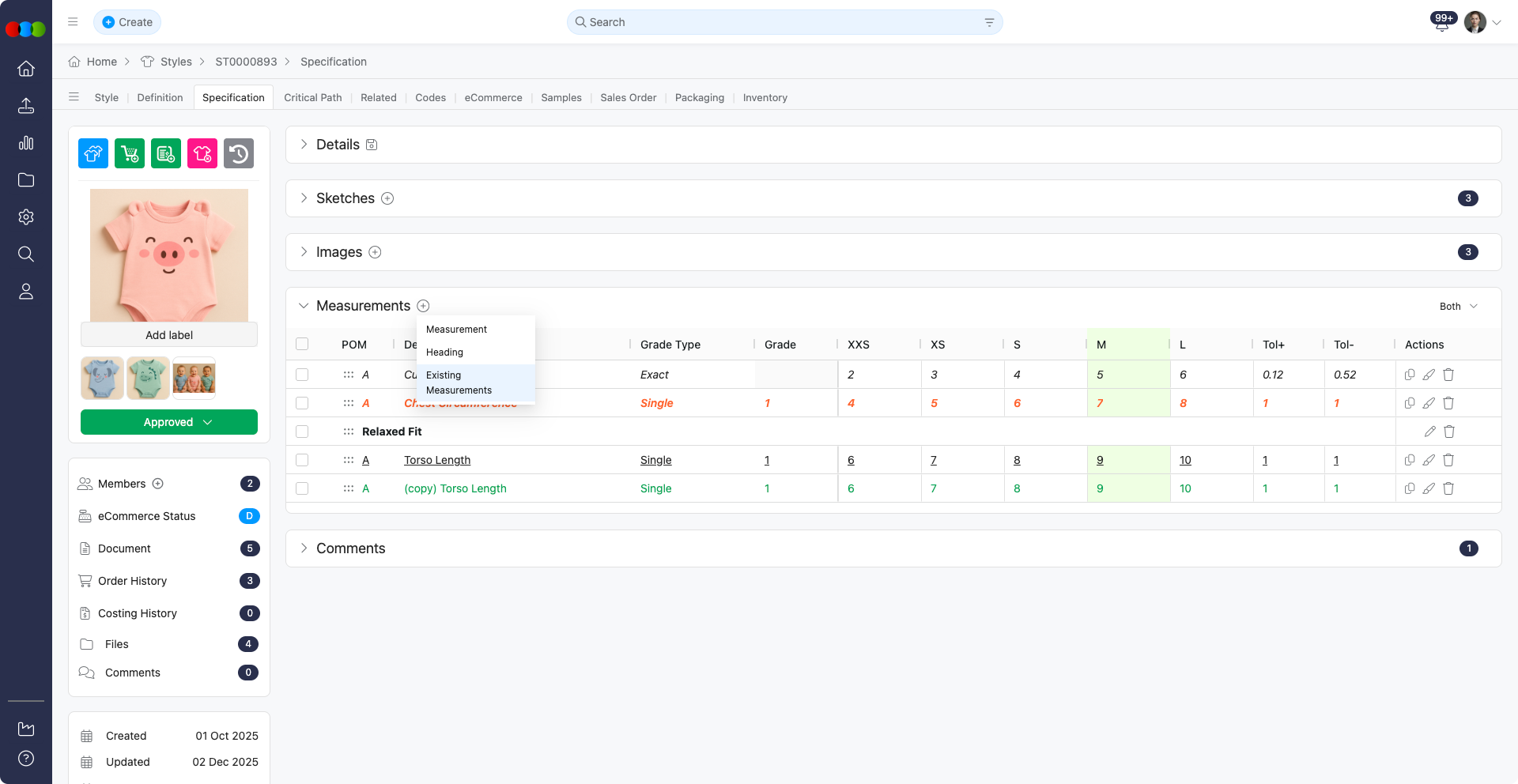 Add Existing Measurements