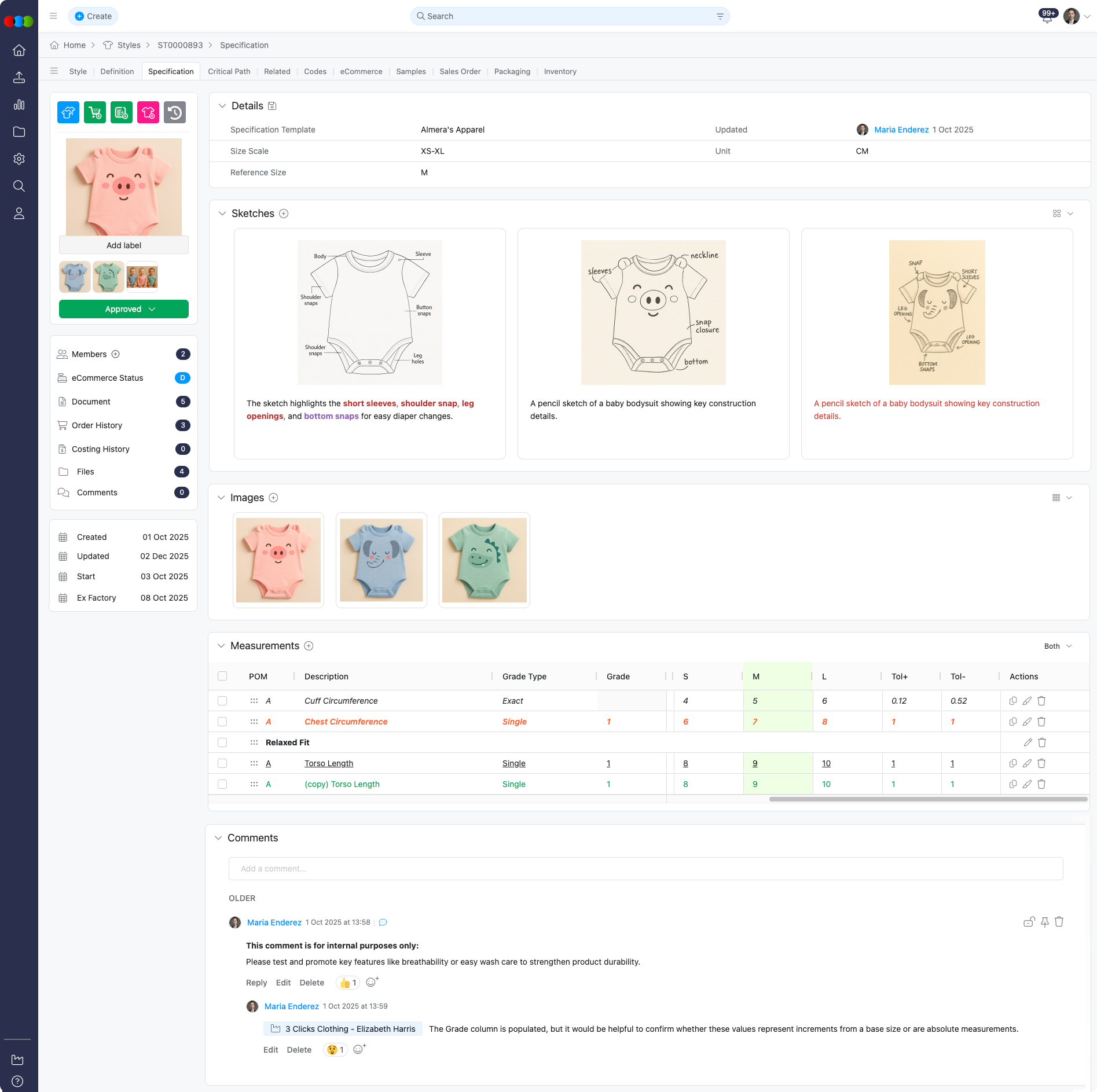 Specification Tab View