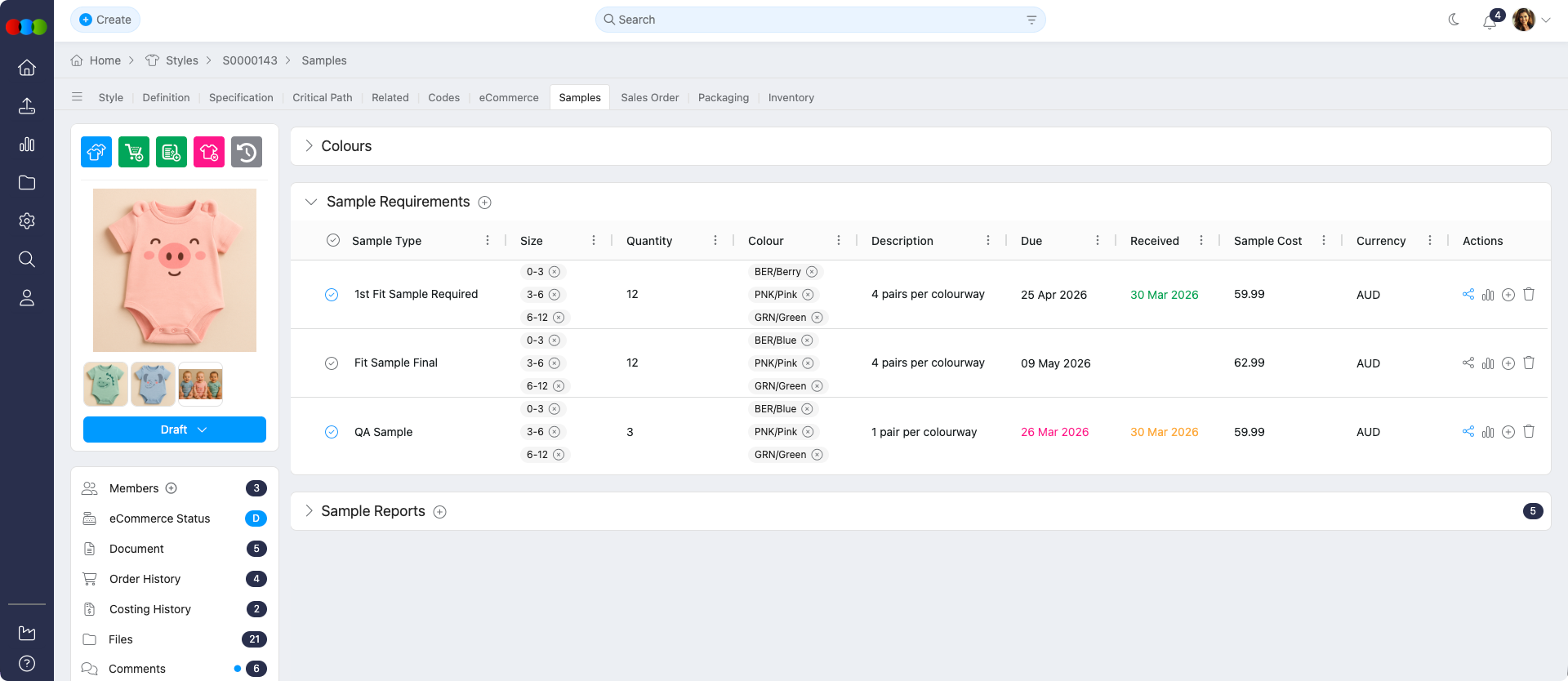 Sample Requirements Fields