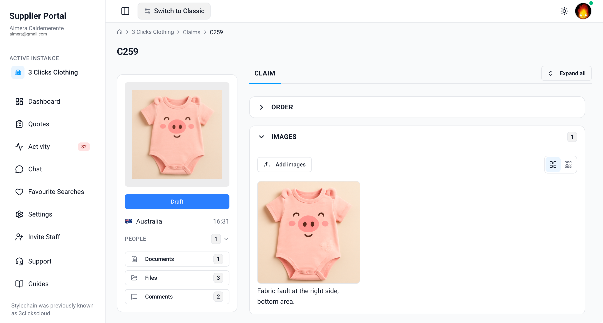 Supplier Portal > Claim > Images