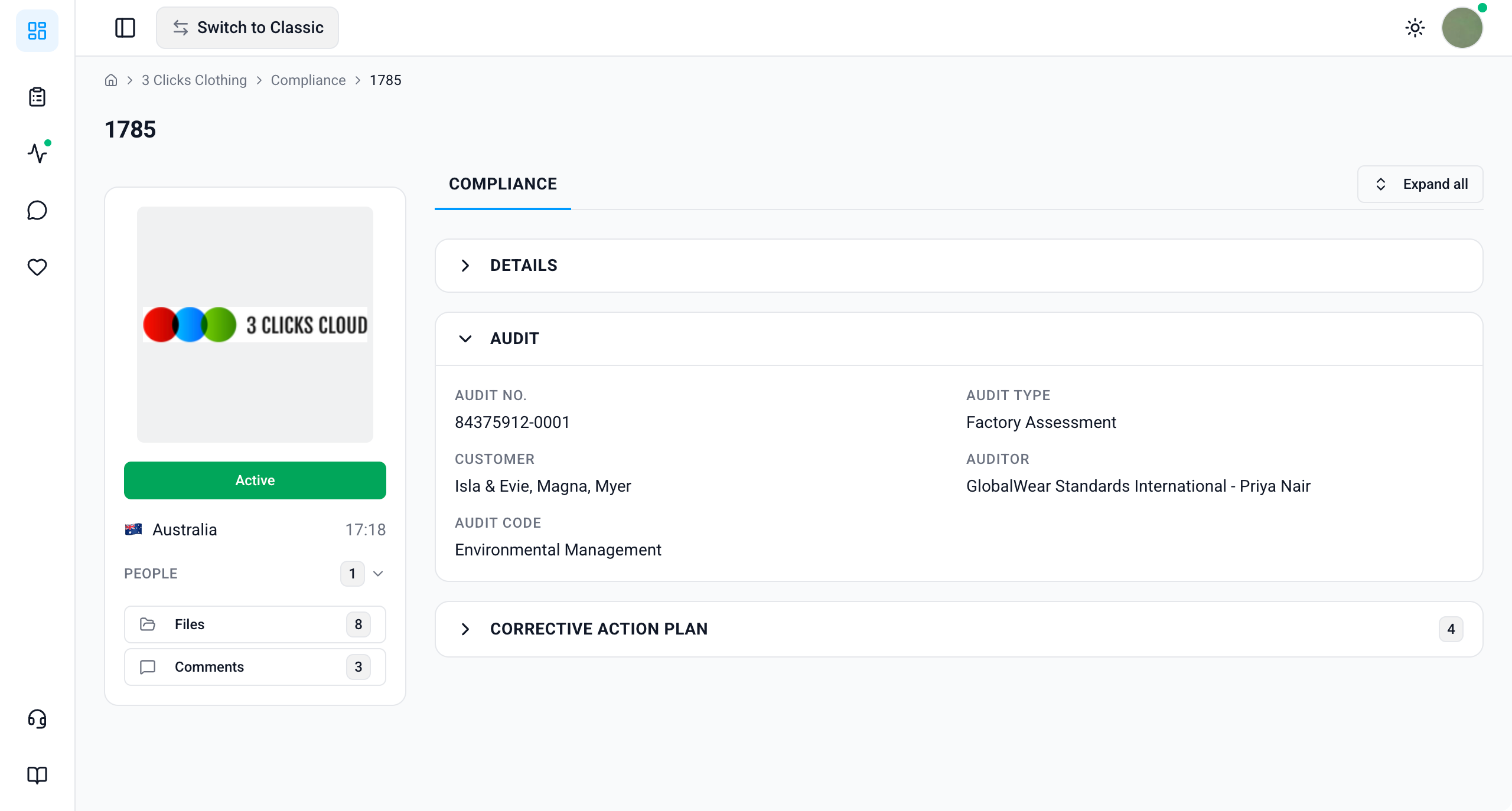 Supplier Portal > Compliance > Audit