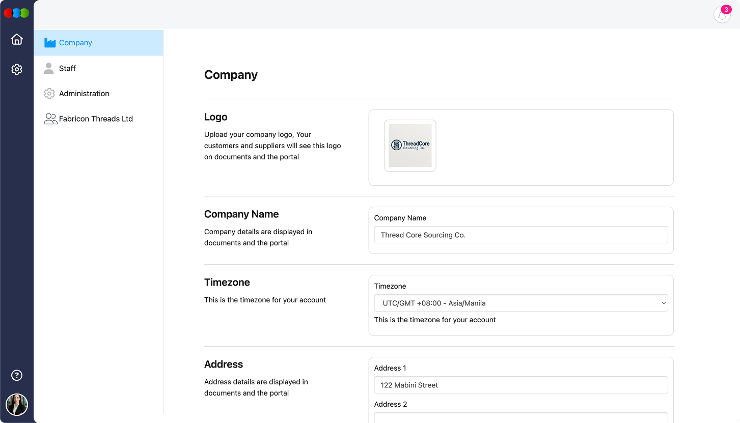 Supplier Portal Company Details