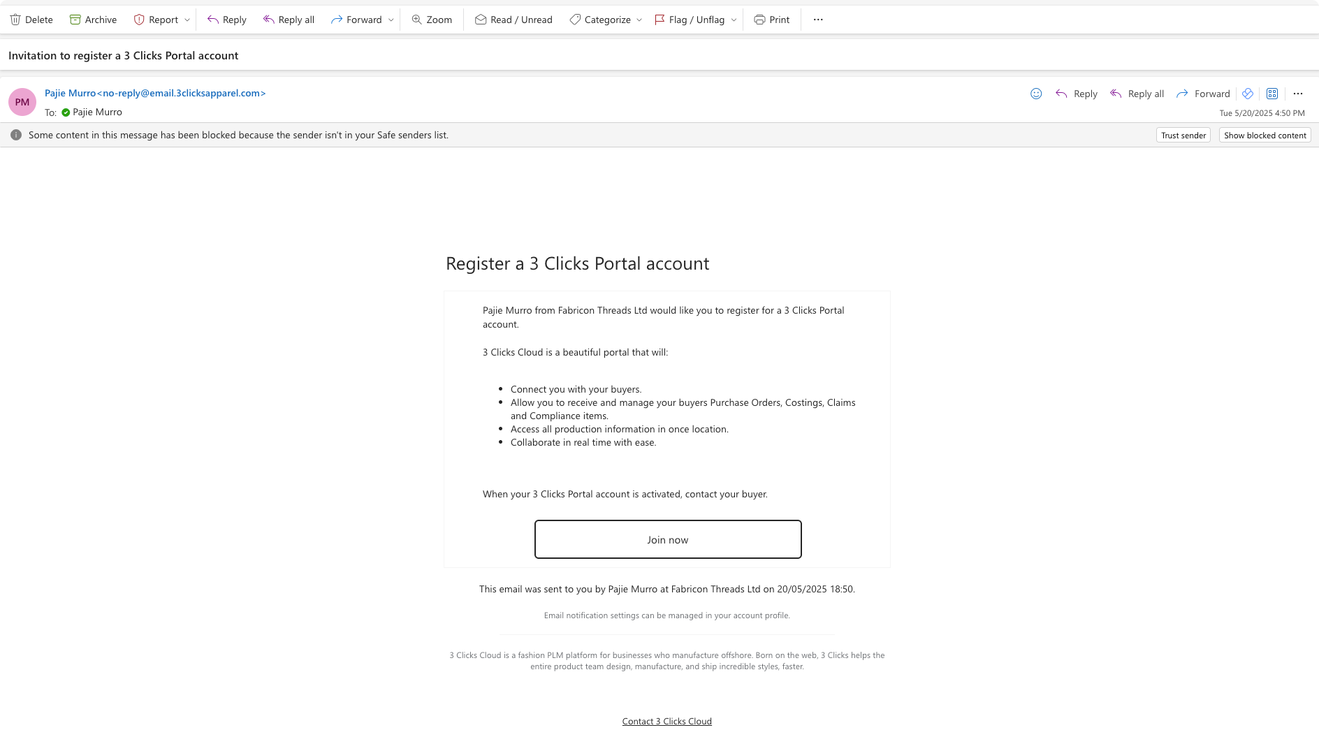Supplier Email Invitation