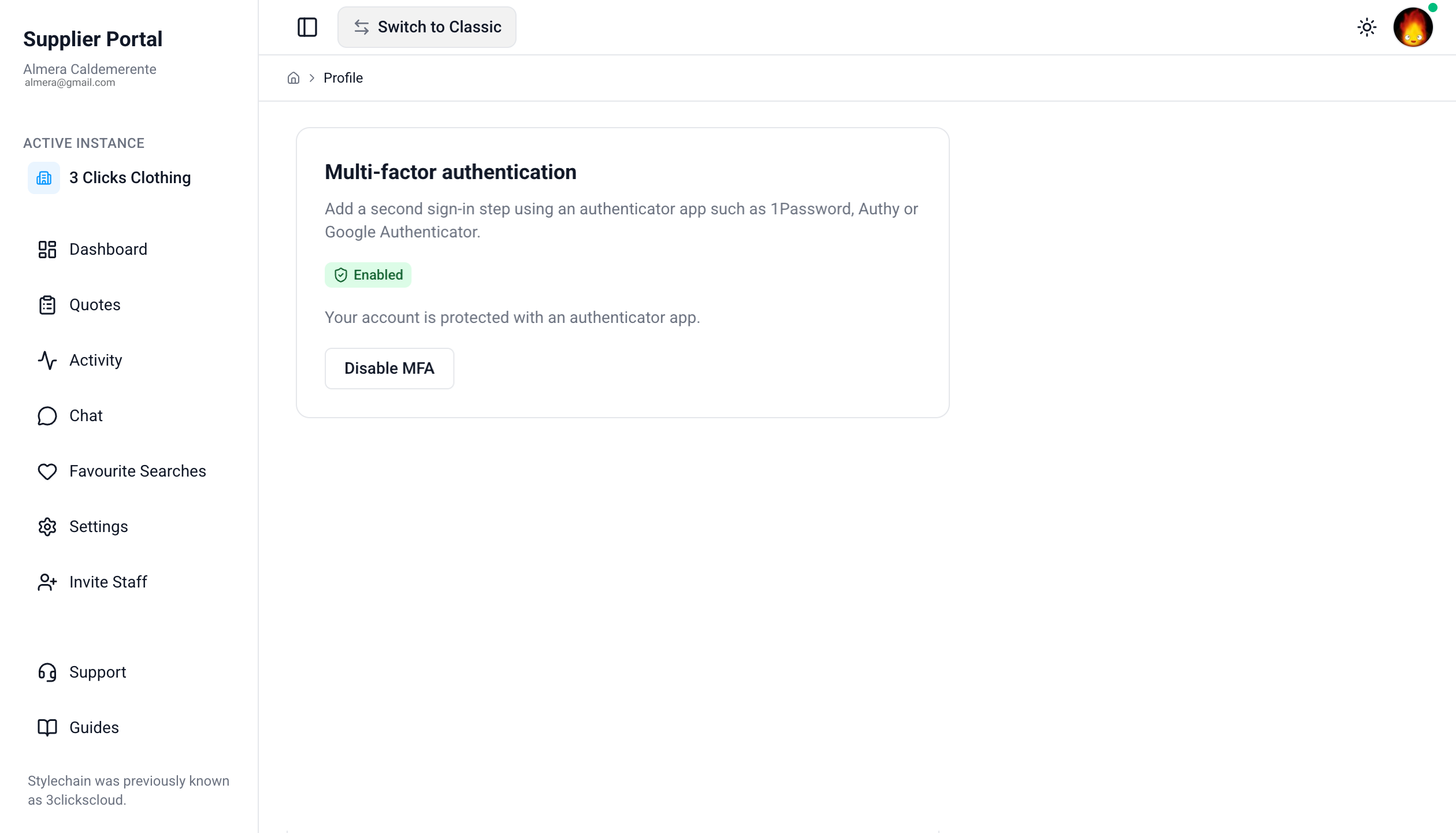 Enabled MFA