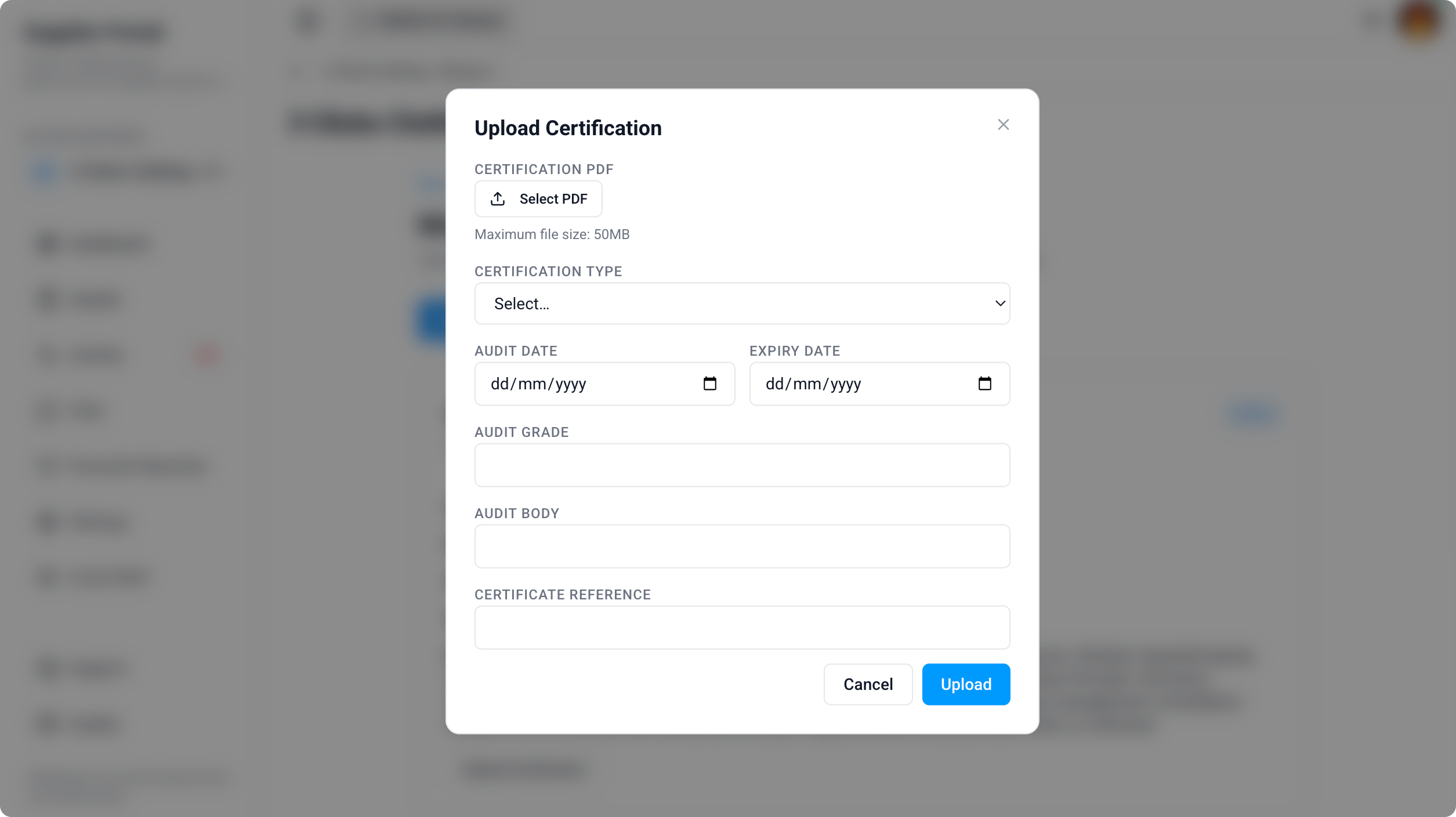 Modern Slavery Disclosure > Upload Certification