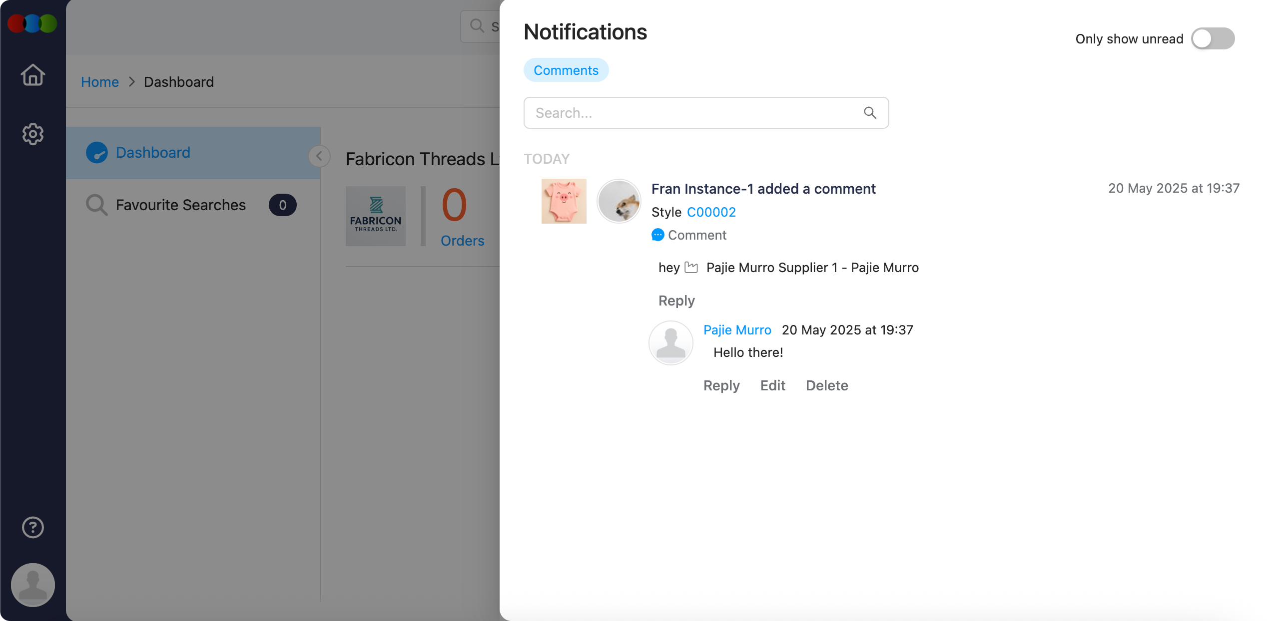 Supplier Portal Notification